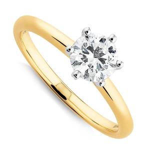 Anillo de diamante cultivado en laboratorio solitario de 1 quilate, anillo de compromiso de diamante con punta de garra de oro amarillo de 14 quilates para regalo de mujer - Product Image 2