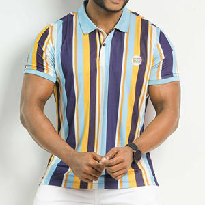 เสื้อโปโลลายทางแขนสั้นผ้าคอตตอน100เสื้อโปโลแฟชั่นตามสั่งจากผู้ผลิตบังคลาเทศ - Product Image 1