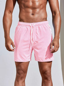 <b>Men's</b> <b>Pink</b> Tan Swimwear <b>Shorts</b> Quick Dry Breathable High Street Style Mid Anti-Wrinkle Plain Dyed Worsted OEM Service Available - Product Image 6