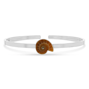 925 Sterling Silver Twister <b>Bracelet</b> Ammonite Gemstone Rough Shape Natural Bezel Setting Trendy High Finish Customizable Women - Product Image 1