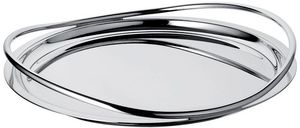 ถาดเสิร์ฟอาหารสแตนเลสพร้อมที่จับสองอันพร้อมสไตล์การตกแต่งรูปทรงกลม - Product Image 2