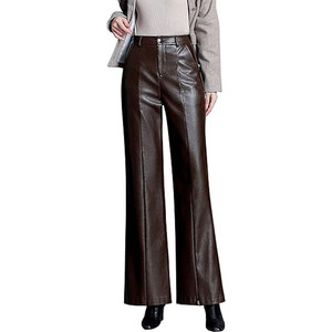 กางเกงหนังผู้หญิงใส่สบาย เอวสูง กางเกงหนังนุ่มมีสไตล์และทนทาน - Product Image 1