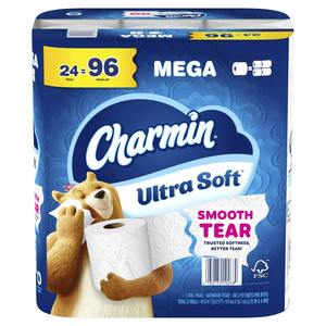 Charmin-Ultra Soft Toilet <b>Paper</b>, 24 Mega <b>Rolls</b> = 96 Regular <b>Rolls</b> - Product Image 3