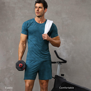 Camiseta holgada deportiva de manga corta con estampado de camuflaje para hombre, camiseta transpirable de secado rápido para exteriores - Product Image 3