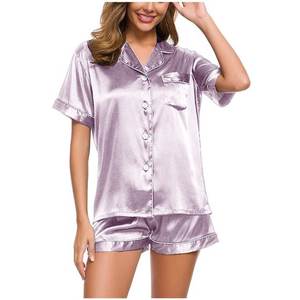 Ensemble pyjama d'été à imprimé coeur sexy avec nœud côtelé pour femmes Vêtements de nuit confortables Cami Top & Shorts Loungerwear - Product Image 5