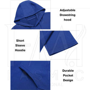 Sudadera con Capucha y Pantalones Cortos de Felpa Tejida para Hombre, de Alta Calidad, Talla Personalizable, 100% Algodón, con Cordón Ajustable - Product Image 2