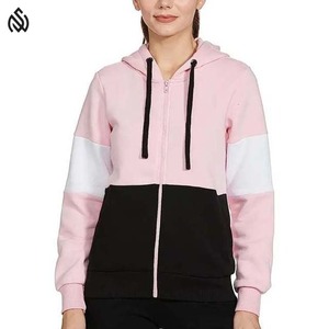 เสื้อฮู้ดซิปของผู้หญิงผ้าฝ้าย100% วัสดุระบายอากาศดีไซน์ใหม่ - Product Image 1