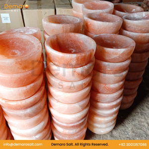 Lámpara de sal natural del Himalaya Lámpara de sal para purificar el aire Base de sal de cristal Rosa Forma de cuenco con bolas de yoga Cuenco de fuego hecho a mano - Product Image 4