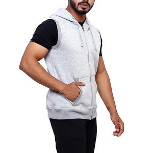 Wholesale Men Summer <b>Hoodies</b> Slim Fit Men Pullover Workout <b>Sleeveless</b> Bodybuilding <b>Hoodies</b> for Gym Customized <b>Hoodies</b> OEM - Product Image 3