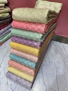 Vente en gros de tissu brocart imprimé satiné organique de luxe haute densité 100% nylon jacquard tricoté échantillon gratuit pour robes de mariée - Product Image 5