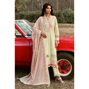 Ensemble de costume en tissu brodé pour femmes, 3 pièces, avec dupatta en mousseline brodée PM-62016 - Product Image 4