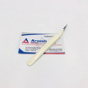 Pinzas de belleza de fibra de volumen blanco con aislamiento de agarre de diamante profesional al por mayor pestañas puntiagudas de acero inoxidable de alta calidad - Product Image 4