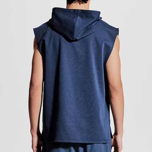 Pullover <b>SleeveLess</b> Fashion Outfit <b>Men</b> premium <b>Hoodie</b> Customized Logo Printed Solid Color Cotton Blended Hoodies 2026 - Product Image 5