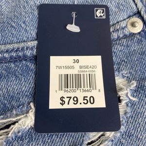 Lucky Brand Shorts in denim da donna a vita alta, strappati, con orlo tagliato, blu, taglie forti, vintage, taglio dritto, con strass, effetto distressed, sexy, taglia 30 - Product Image 3