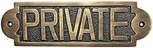 Medium Private Antique Brass <b>Door</b> Sign Safety Product in Bulk Supply - Product Image 5