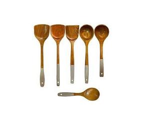 Serveurs à salade en bois cuillère fourchette couteau dîner ensemble de couverts couverts sûrs ensembles écologiques de 4 cuillères en bois Acasia à bas prix - Product Image 6