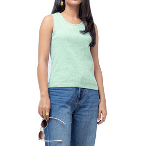 Camiseta sin mangas básica sólida de color personalizado para mujeres de talla grande Venta caliente Casual Jersey verano transpirable Tops - Product Image 1