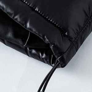 Veste matelassée matelassée brillante et coupe-vent pour hommes, veste matelassée à capuche épaisse noire, nouvel arrivage - Product Image 5