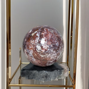 Sphère de jaspe rouge et blanc indonésien poli naturellement, boule de cristal de guérison, 5 cm, pierre précieuse de collection - Product Image 4