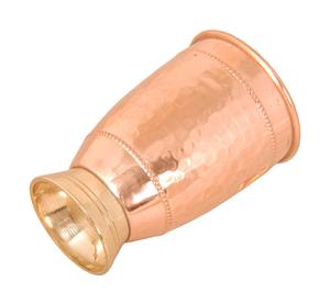 Gobelet en verre et cuivre artisanal, élégant, en métal, pour l'eau, le jus et les cocktails - Product Image 5