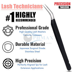 Pinzas de pestañas profesionales Acabado de color para pestañas clásicas y voluminosas Pinzas de extensión de pestañas recubiertas de color Premium - Product Image 3