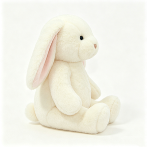 Peluche lapin crème personnalisée, oreilles tombantes, lapin en peluche blanc, lapin assis en peluche, lapin en peluche doux - Product Image 2