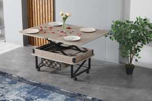 Mesa de centro de madera hecha a mano de estilo antiguo extensible para el hogar moderno decoración de sala de estar de lujo juego de Metal comedor dormitorio Hotel - Product Image 5