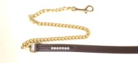 Chaîne de laisse pour cheval en cuir durable personnalisée, décoration en strass, poignée robuste, fournitures équestres de haute qualité, noir/marron
