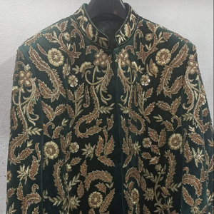 NEW ELEGANT DABKA WORK on COAT ,KURTA WITH <b>PANT</b> DRESS & ALSO MATCHING SHOE WITH DRESS for PARTY-WEAR/WEDDING @ 2023 - Product Image 1