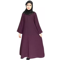 Abaya pour femmes respirante et personnalisée, de haute qualité, confortable, imprimée, noire unie, style vintage Dubaï, robe burqa toutes saisons