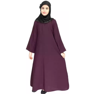 Abaya pour femmes respirante et personnalisée, de haute qualité, confortable, imprimée, noire unie, style vintage Dubaï, pour toutes les saisons, robe Abaya Burqa - Product Image 5