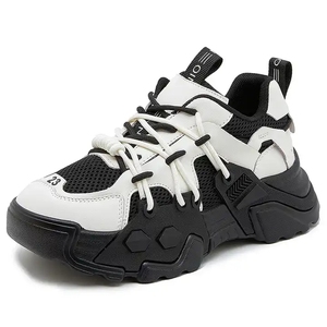 Factory fashion sneakers black men <b>shoes</b> high quality leather women's sneakers white sneakers for men - Product Image 2