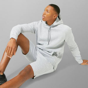 Ensemble de survêtement hiver en molleton de coton 300g pour homme, coupe ample, taille élastique, respirant, motif écossais, avec short au-dessus du genou – Qualité supérieure - Product Image 6