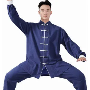 Seragam Kung Fu seni bela diri ukuran besar, Hip Hop ringan nyaman katun kasual Logo kustom kualitas baik