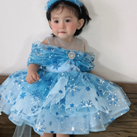 Robe jupe en tulle Elsa de dessin animé de haute qualité meilleur prix OEM ODM robe de princesse printemps-hiver pour bébés filles fabriquée au Vietnam pour