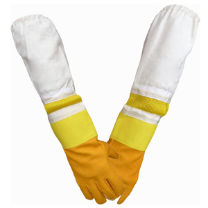 Gants d'apiculture en cuir de qualité supérieure avec manche longue en toile et poignet élastique, gants de sécurité personnalisés pour apiculteur - Product Image 1