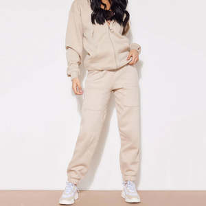 Conjunto Deportivo de Invierno para Mujer, Diseño Personalizado, Lavado Ácido, Sudadera con Capucha y Cierre, Pantalones Jogger, Ecológico, Transpirable, Estampado - Product Image 2