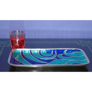 Gran diseño de mesa de Metal, bandeja decorativa para servir alimentos, bandeja para servir bebidas hechas a mano para el hogar y hoteles con Color esmaltado - Product Image 1
