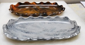 Meilleures ventes Plateau de service arrondi en résine écologique fait à la main pour la maison et les restaurants au meilleur prix - Product Image 3
