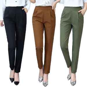 New Arrival High Waist Winter Autumn Straight Leg Flat Front Breathable Fleece Women's Office Casual <b>Suit</b> <b>Pants</b> - Product Image 2