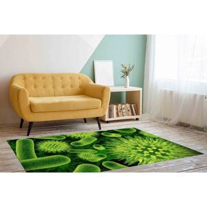 Alfombra con Estampado de Bacterias Microscópicas, Verde, Moderna, Pequeña, para Regalo de Inauguración, con Pelo Suave - Product Image 4