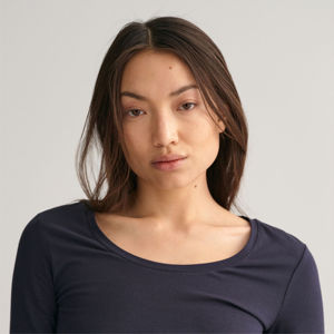 Haute qualité nouveau Style couleur unie femmes à manches longues T-shirts en gros 100% coton femmes à manches longues chemises - Product Image 4