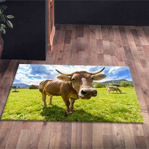 Alfombra con Diseño de Cabeza de Ganado, Alfombra de Granja, Alfombra con Diseño de Vaca, Alfombra con Diseño de Animales, Alfombra de Lujo, Alfombra Estampada, Alfombra Delgada No Tejida - Product Image 5