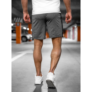 Shorts pour hommes en mélange de polyester et de coton avec taille élastique et poches latérales, confortables, décontractés, pour l'été et les activités de plein air - Product Image 4