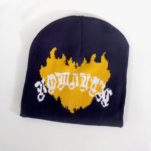 Chapeaux d'hiver de haute qualité Bonnets en tricot avec logo personnalisé et broderie 3D Bonnet en acrylique Jacquard Mohair pour les voyages d'affaires - Product Image 3