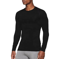 Camiseta de Compresión Reversible Estampada de Talla Grande, Ecológica, para Gimnasio, Running, Secado Rápido, Manga Larga, para Hombre