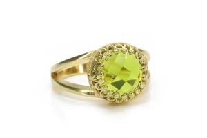 Anillo de Compromiso Cristiano Vintage de Plata de Ley 925 Chapado en Oro Hecho a Mano por Mehrajudin Gems con Peridoto e Incrustaciones de Diamantes, Anillo de Boda - Product Image 4