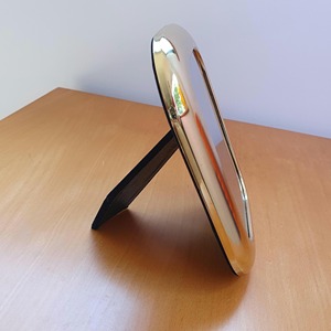 Shiny Gold Metal Photo <b>Frame</b> Elegant Decorative <b>Picture</b> Holder Stylish Tabletop Display for Home Office Wedding Gift Keepsake - Product Image 2