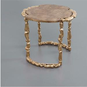 Table d'appoint ronde en métal au design tendance, table basse de qualité antique, taille personnalisée, en aluminium pour la finition laiton. - Product Image 4