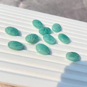 อัญมณีทรงรี10X14มม. อัญมณีทรงหลวมจากอเมซอนธรรมชาติ - Product Image 1